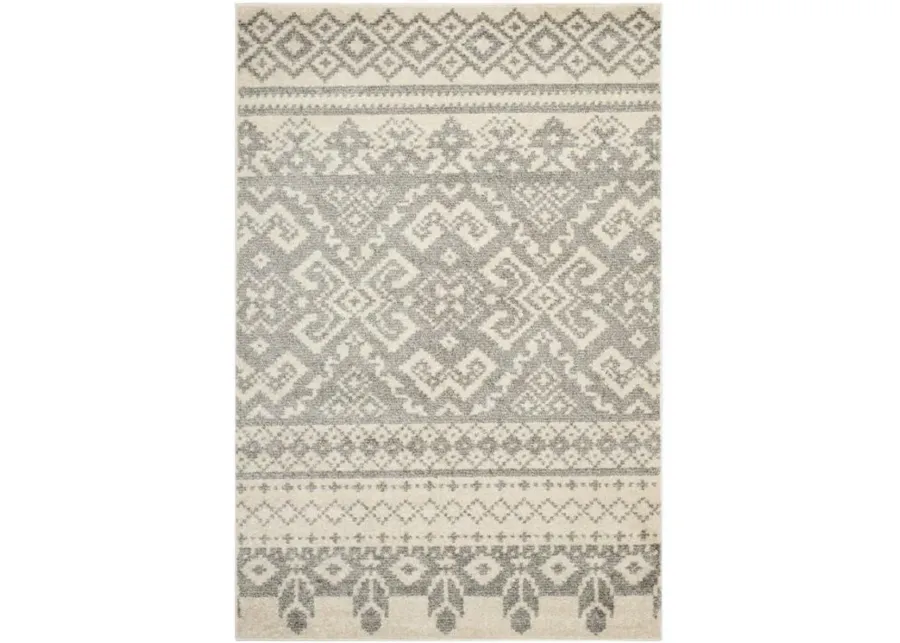 Adirondack Contemporary Ivory / Silver 10' X 10' Square Powerloomed Rug