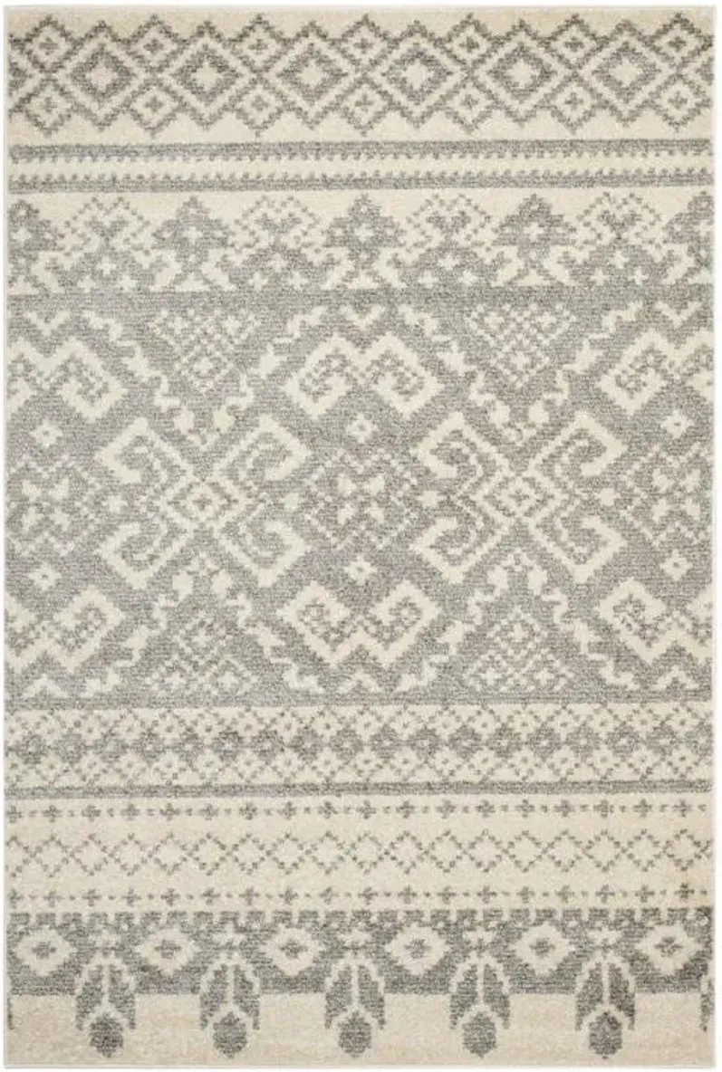 Adirondack Contemporary Ivory / Silver 10' X 10' Square Powerloomed Rug