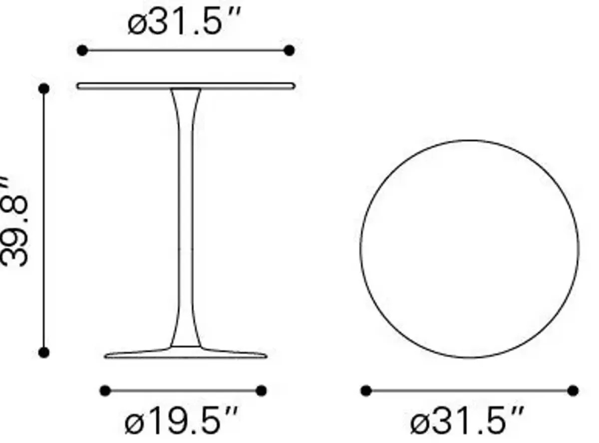 Soleil Bar Table White