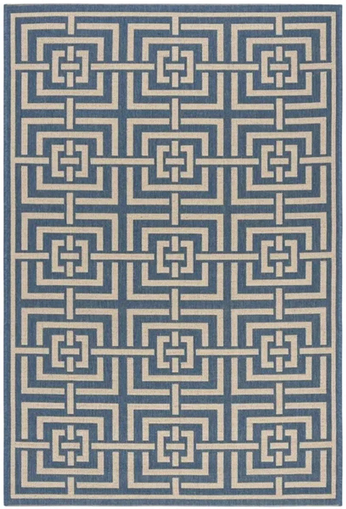 Safavieh BEACH HOUSE Collection BHS128M-9 Blue / Creme 9' X 12'