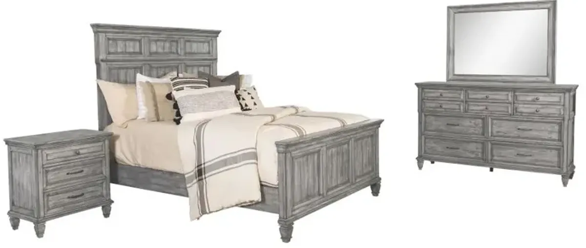 Avenue 4-piece Eastern King Panel Bedroom Set Grey