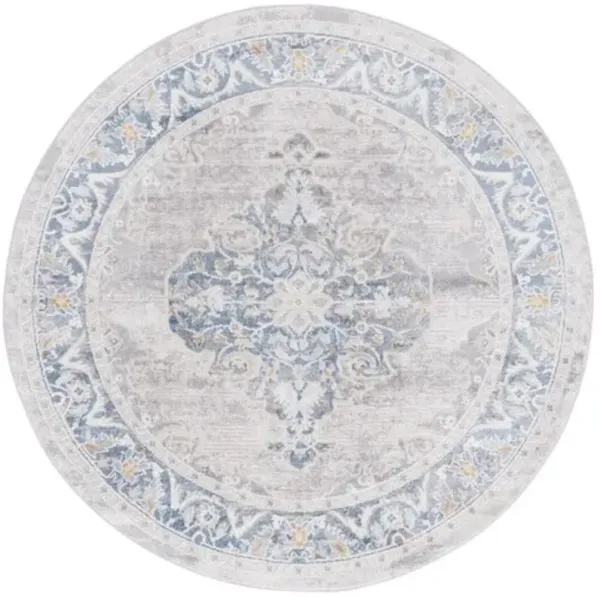 PALMA 362 Grey 6'-7' X 6'-7' Round Round Rug