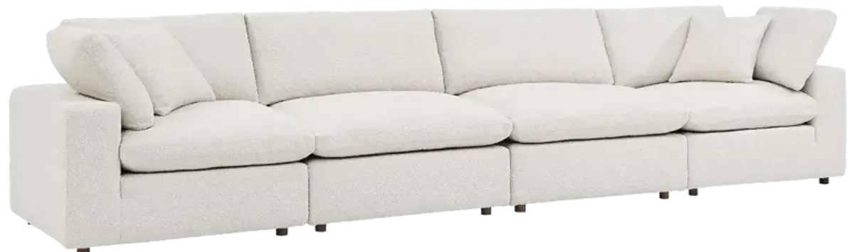 Commix Down Filled Overstuffed Boucle Fabric 4-Seater Sofa