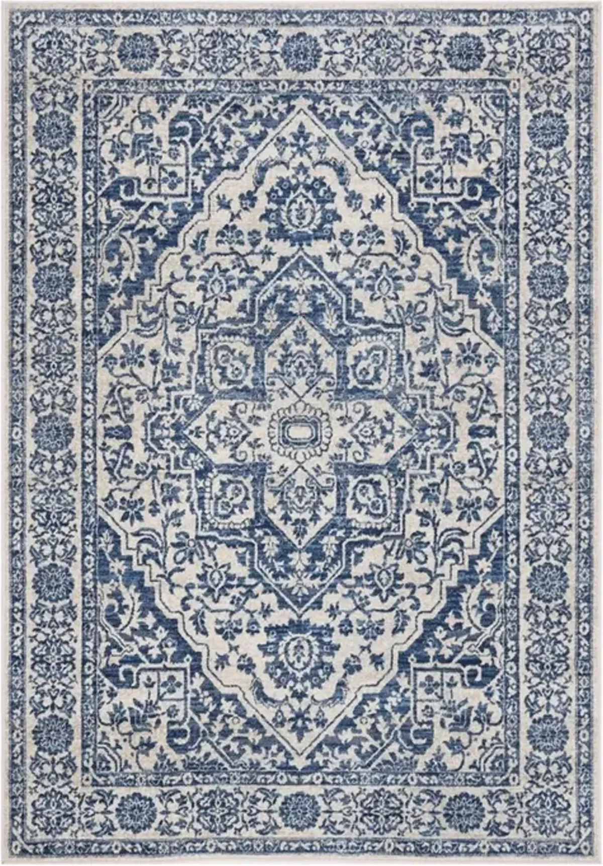 Brentwood 832 Navy / Light Grey 9' X 12' Large Rectangle Powerloomed Rug