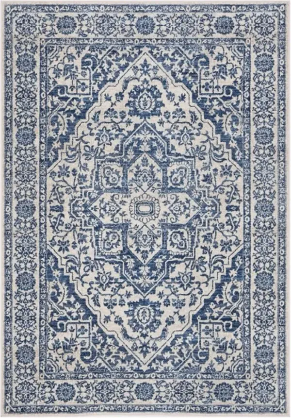 Brentwood 832 Navy / Light Grey 9' X 12' Large Rectangle Powerloomed Rug