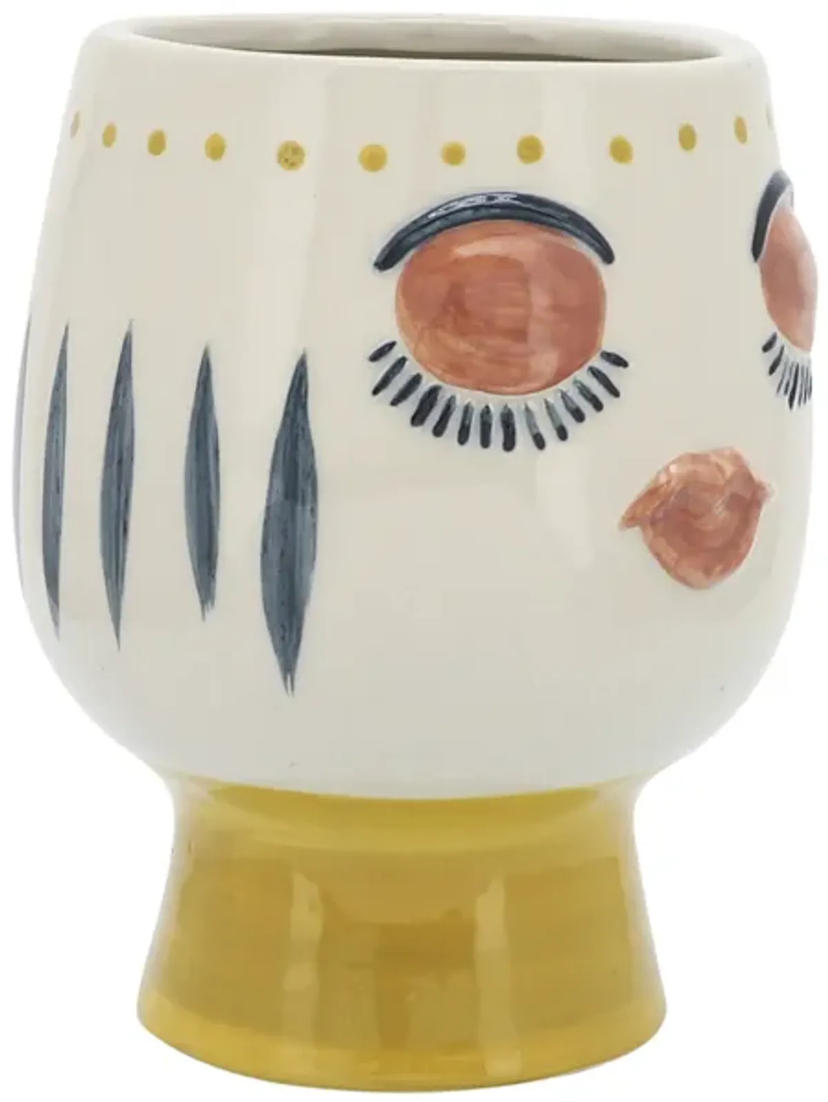 Ceramic, 6"d Face Vase, Multi