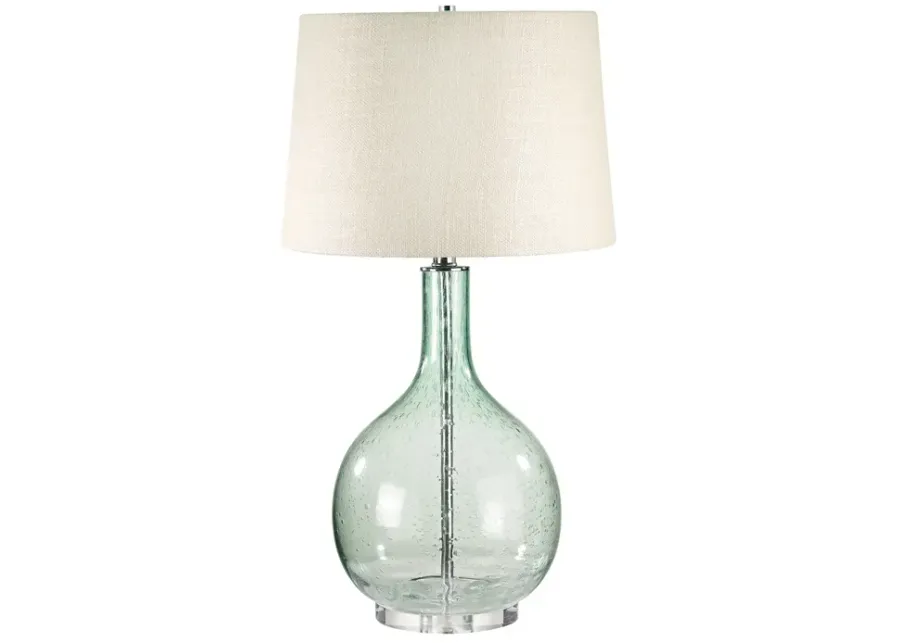 Glass 28" High 1-Light Table Lamp - Green