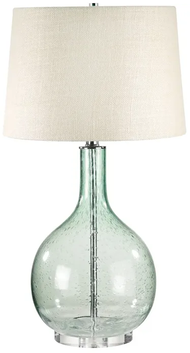 Glass 28" High 1-Light Table Lamp - Green