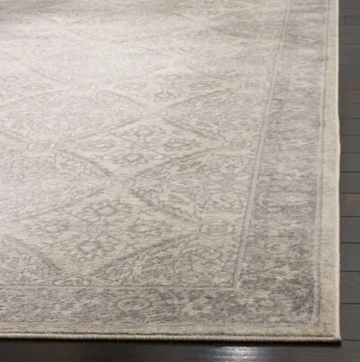 Brentwood 863 Cream / Grey 2' X 8' Runner Powerloomed Rug