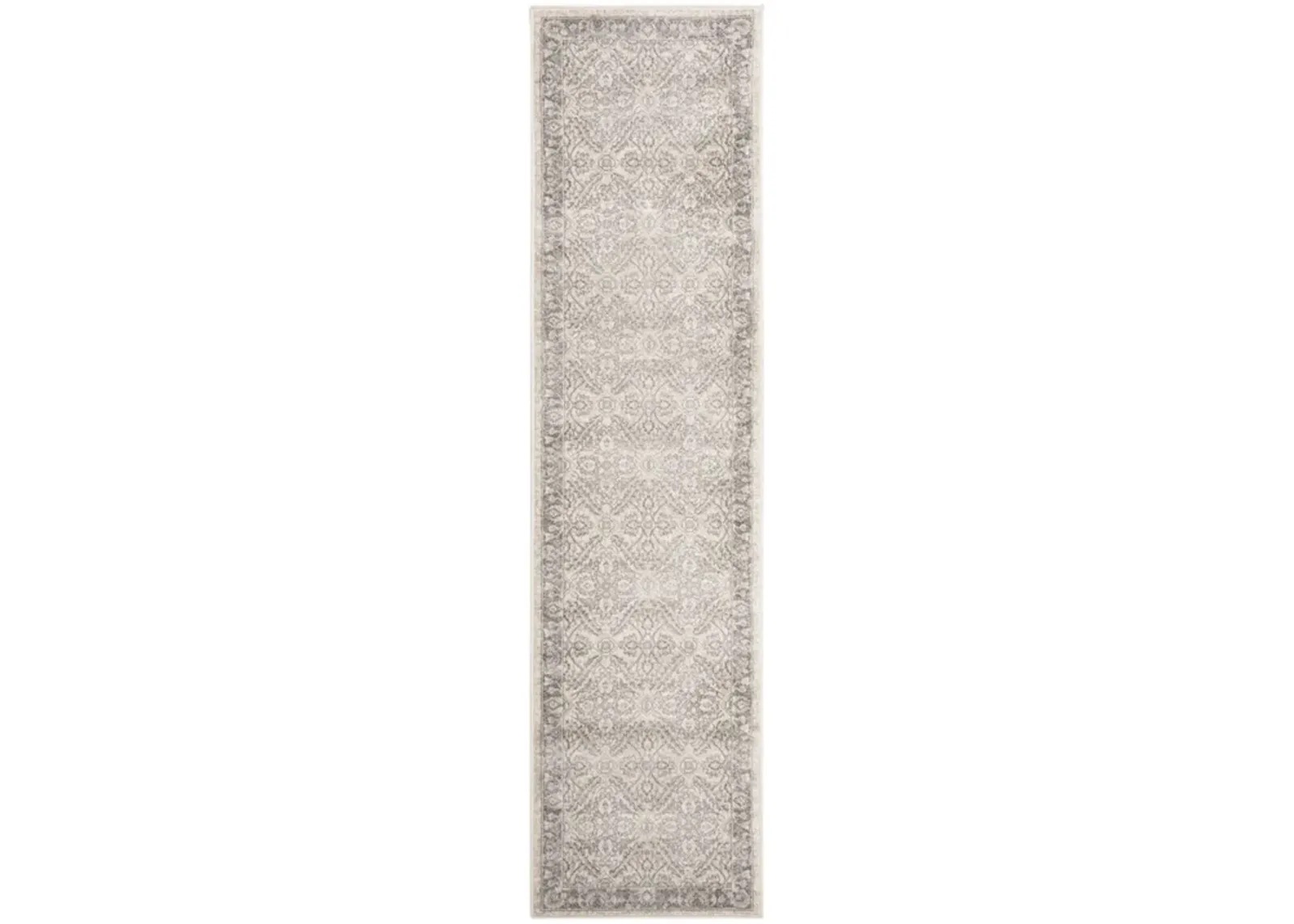 Brentwood 863 Cream / Grey 2' X 8' Runner Powerloomed Rug