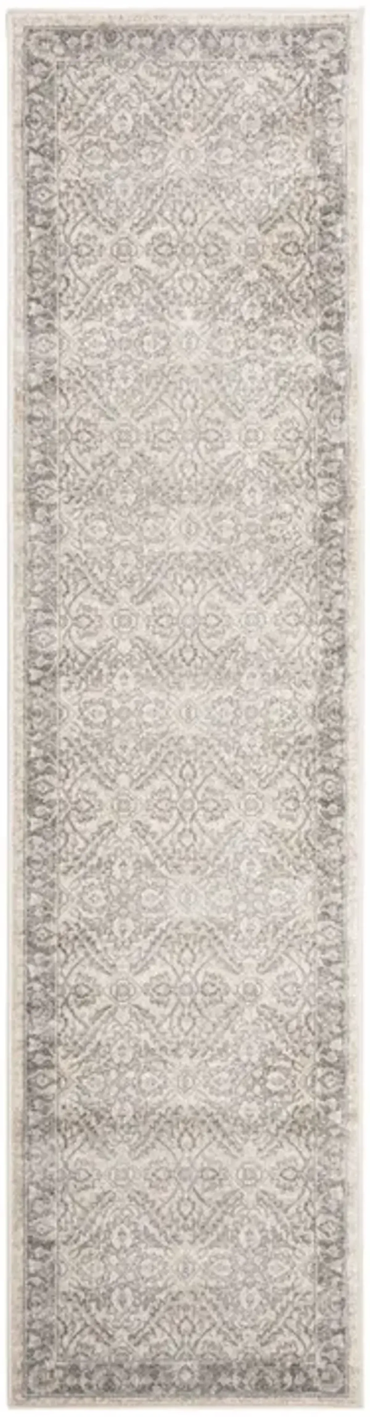 Brentwood 863 Cream / Grey 2' X 8' Runner Powerloomed Rug