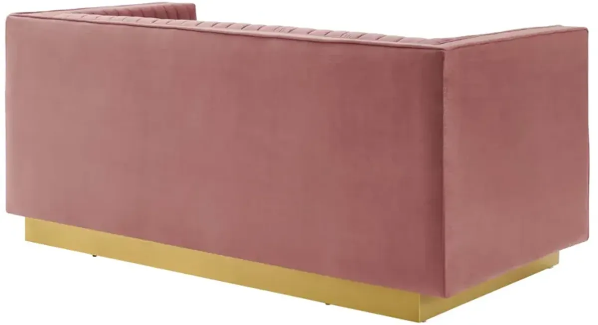 Sanguine Vertical Channel Tufted Performance Velvet Loveseat