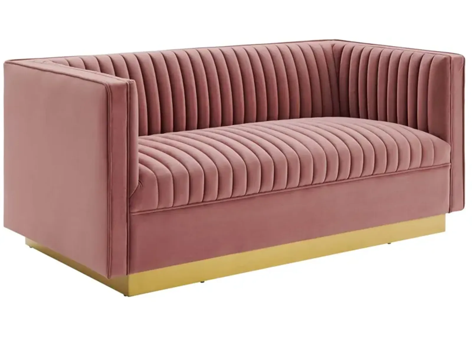 Sanguine Vertical Channel Tufted Performance Velvet Loveseat