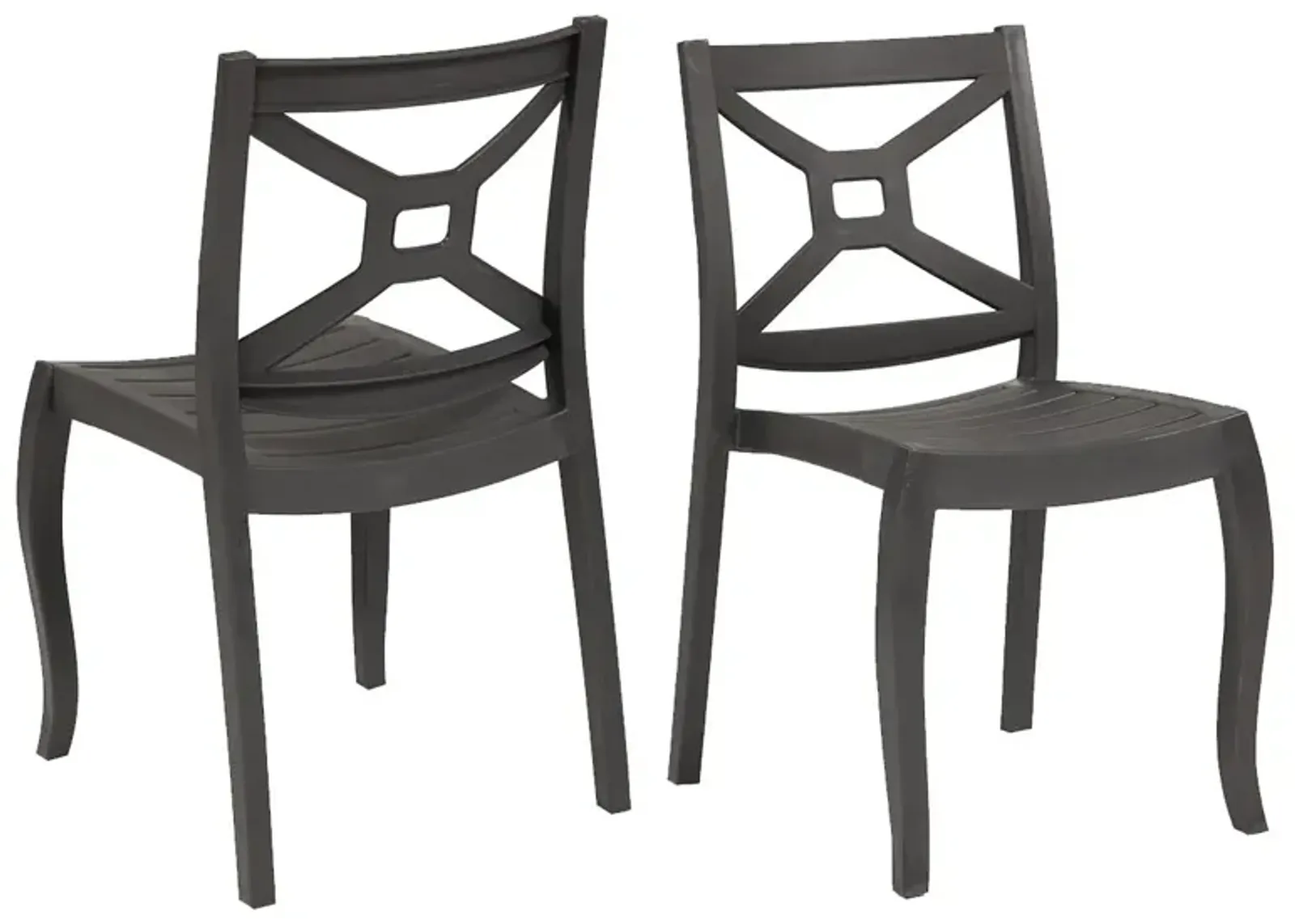 Zeus Set of 4 Stackable Side Chair-Anthracite