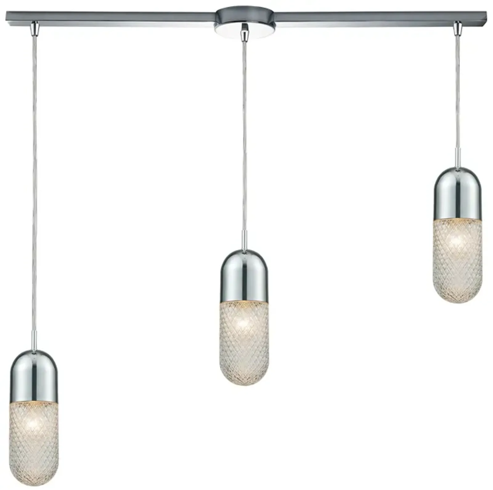 Capsula 38" Wide 3-Light Mini Pendant - Polished Chrome