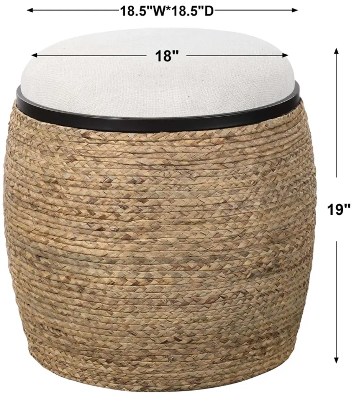 Island Straw Accent Stool