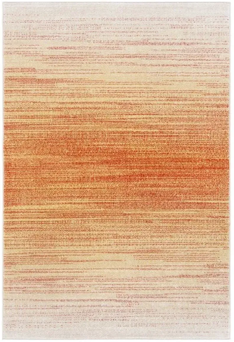 Adirondack Contemporary Orange / Red 6' X 9' Powerloomed Rug