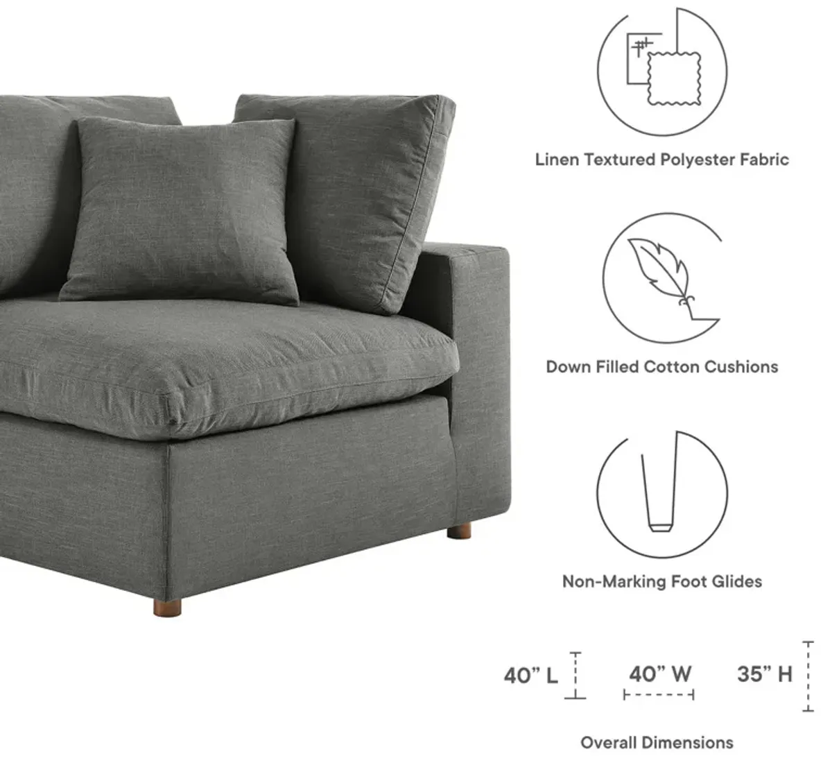 Commix Down Filled Overstuffed 6-Piece Sectional 