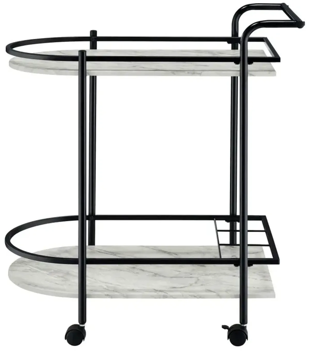 Desiree 2-tier Bar Cart with Casters Black