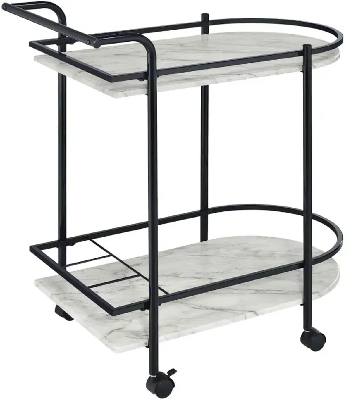 Desiree 2-tier Bar Cart with Casters Black