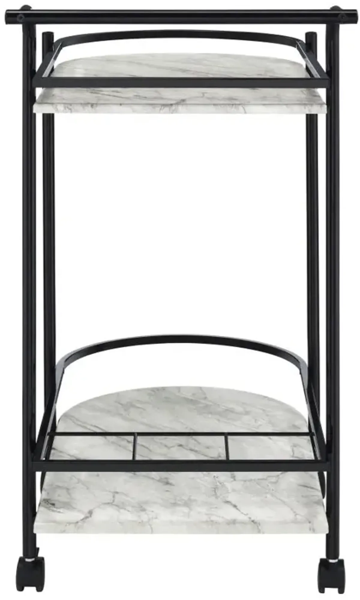 Desiree 2-tier Bar Cart with Casters Black