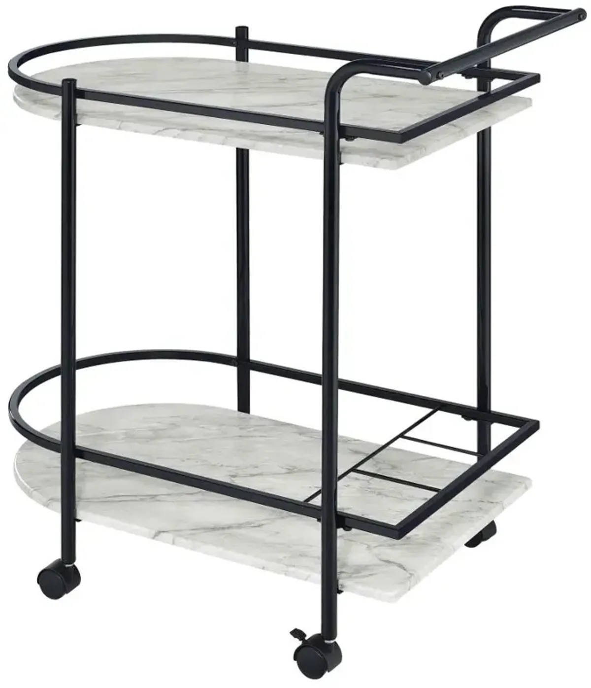 Desiree 2-tier Bar Cart with Casters Black