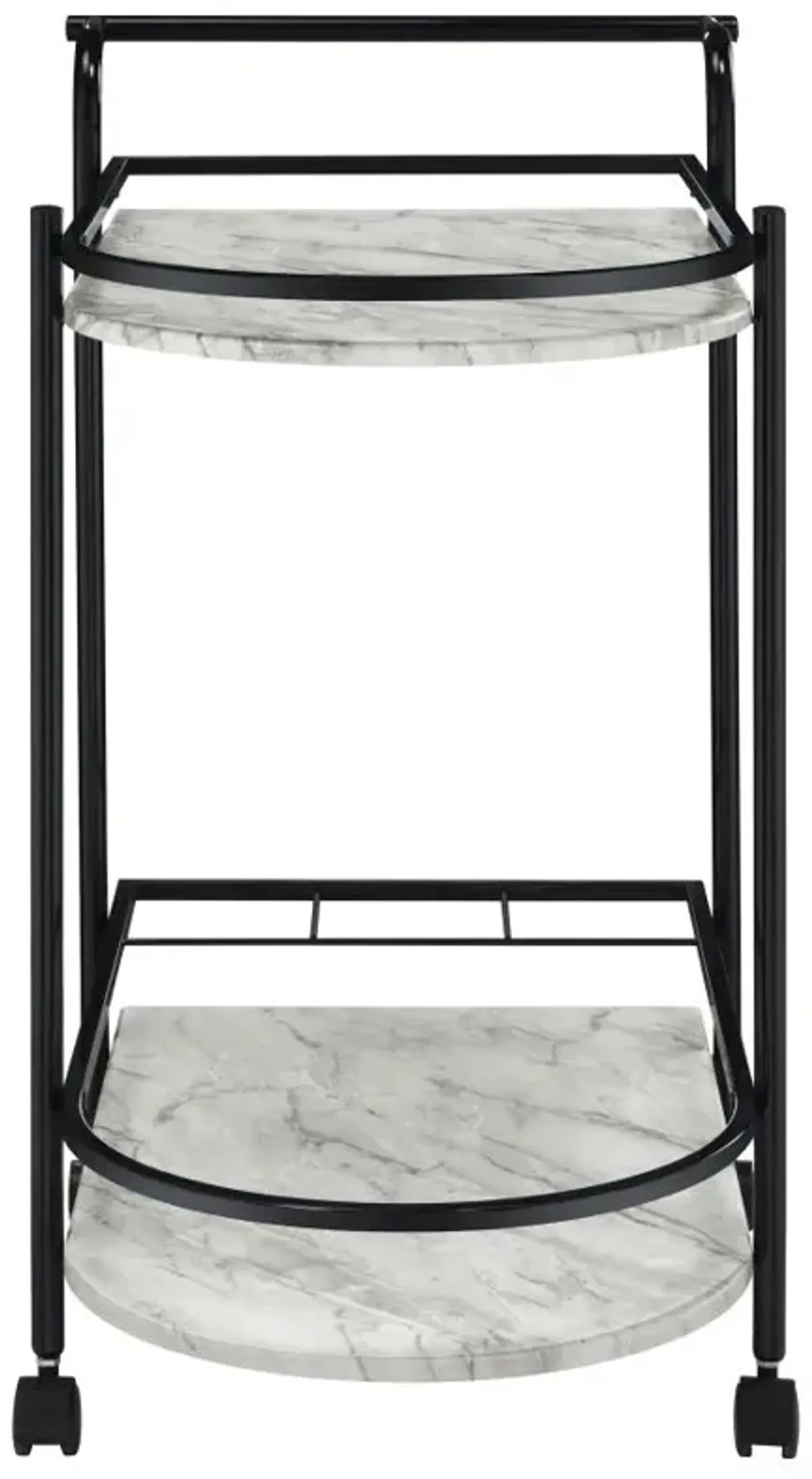 Desiree 2-tier Bar Cart with Casters Black