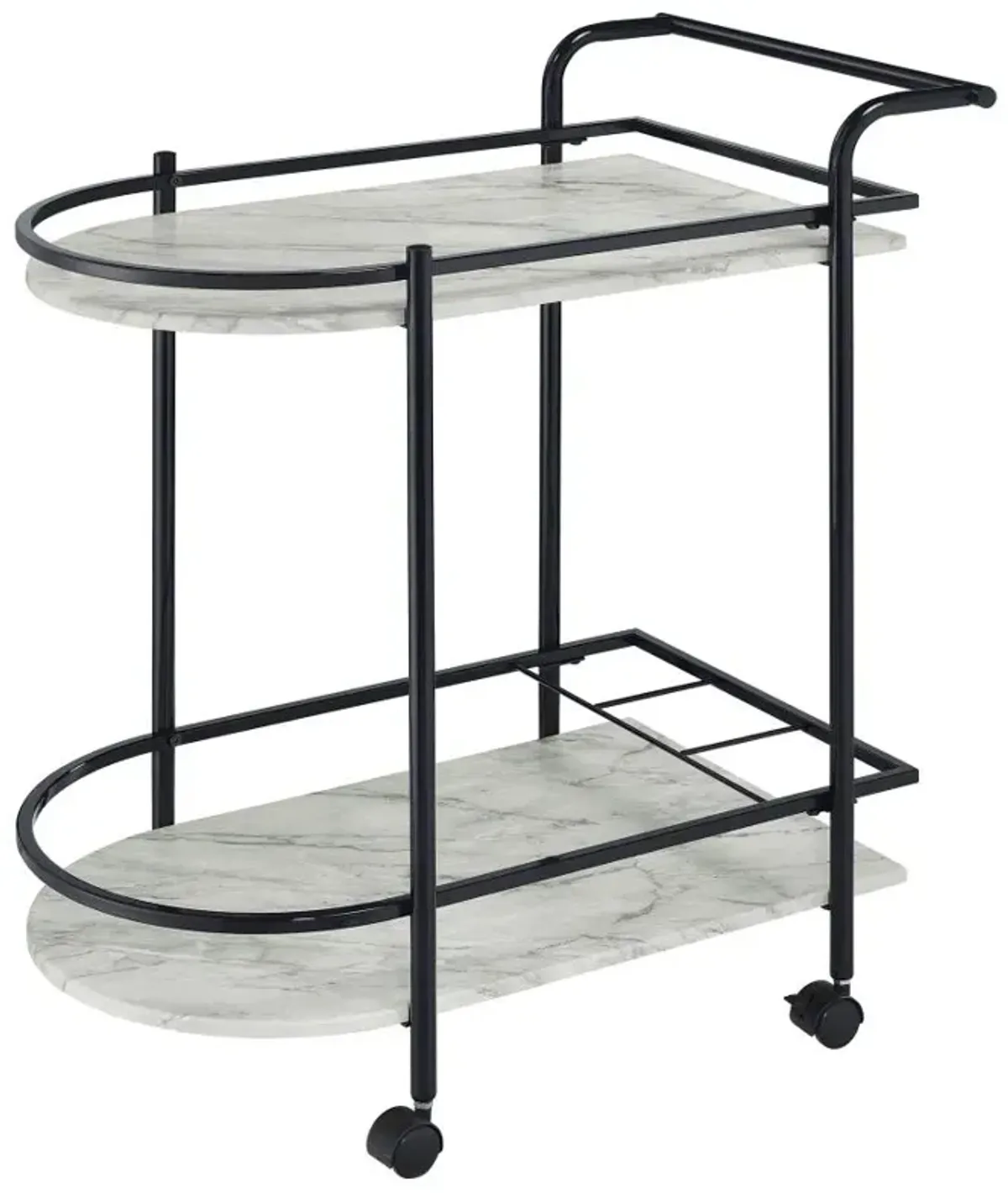 Desiree 2-tier Bar Cart with Casters Black