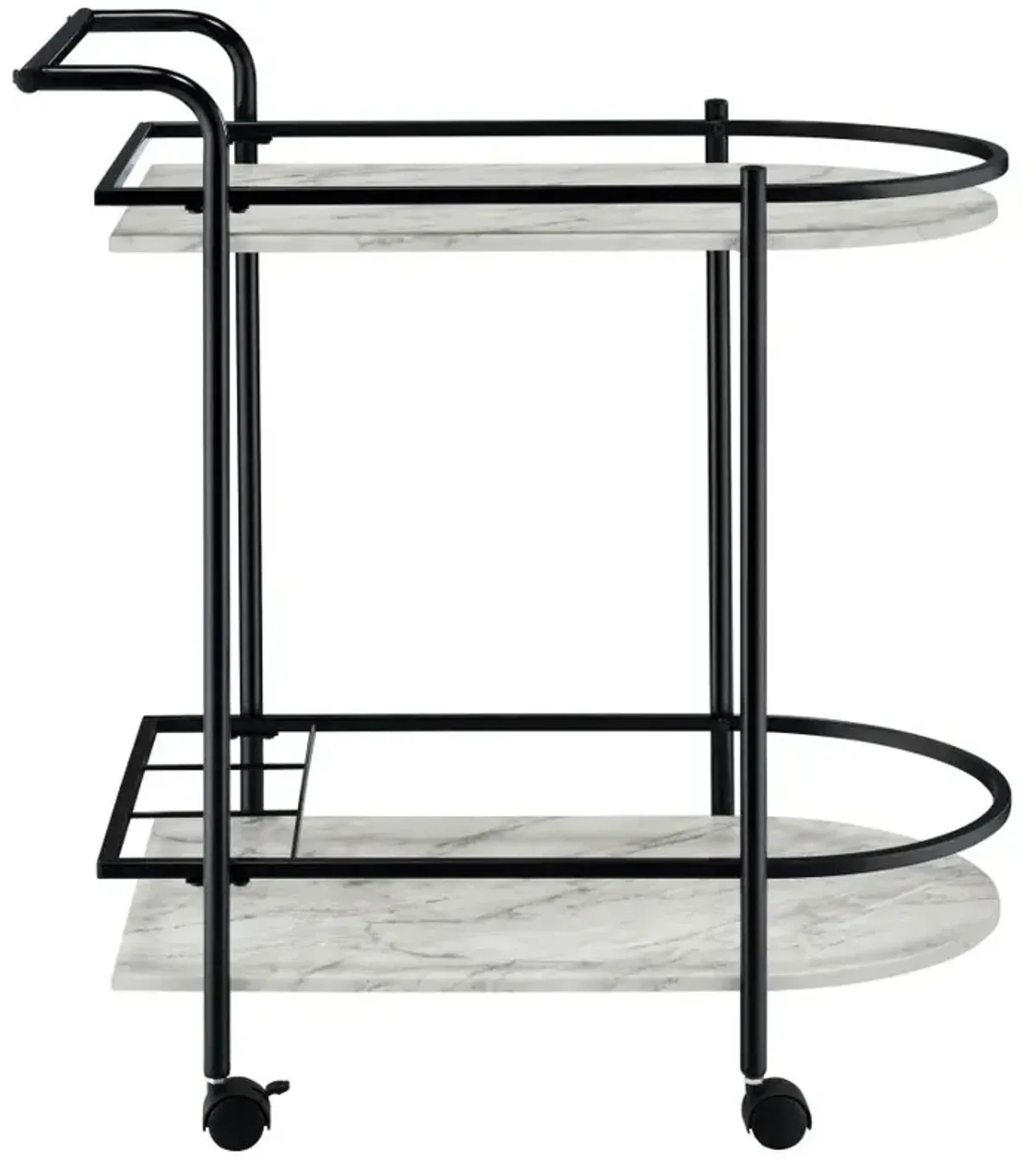 Desiree 2-tier Bar Cart with Casters Black