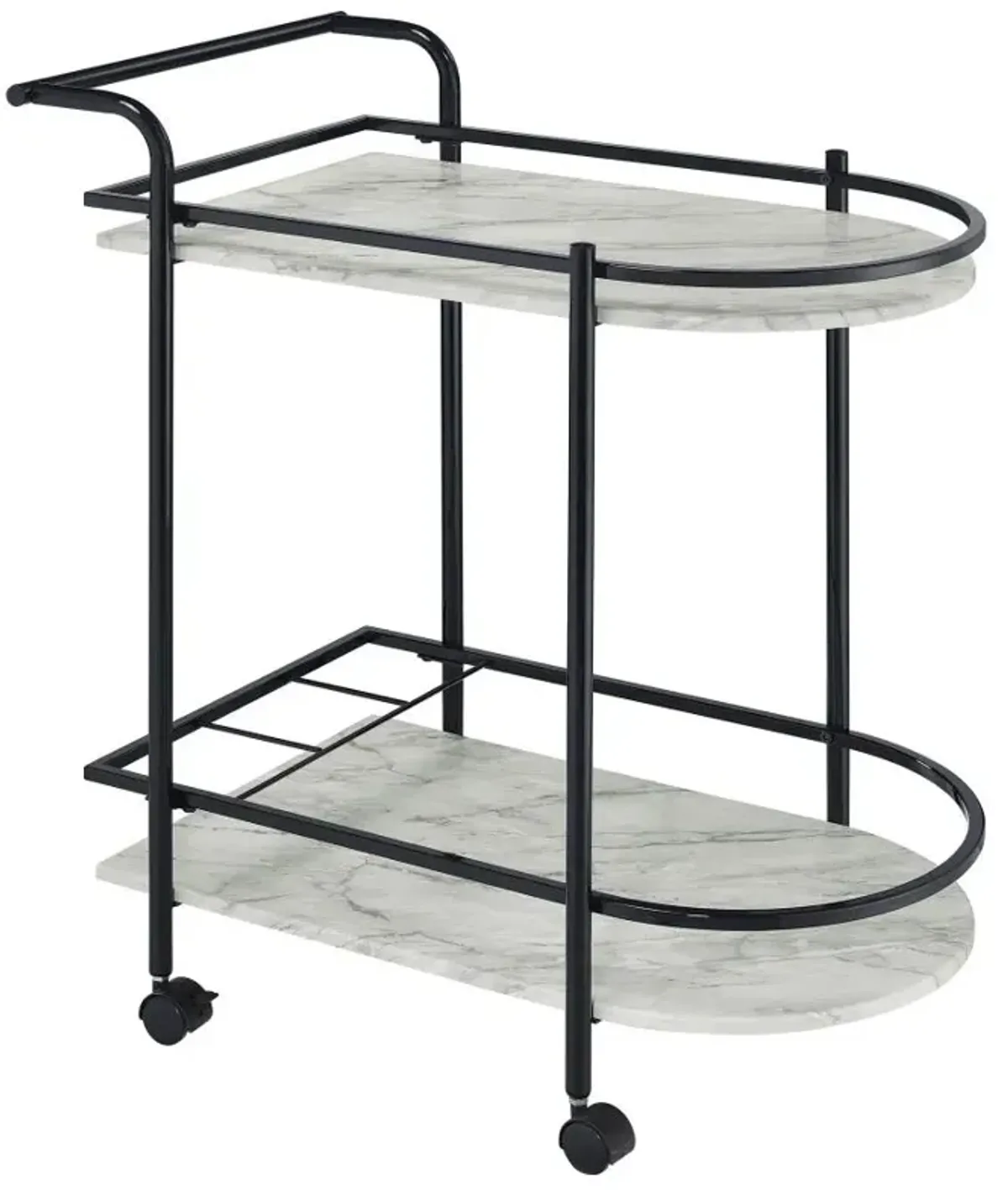 Desiree 2-tier Bar Cart with Casters Black