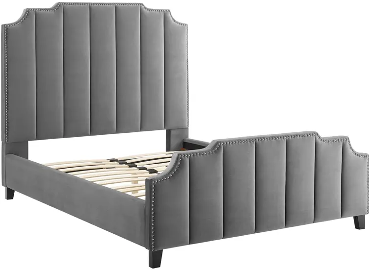 Lucille Queen Performance Velvet Platform Bed