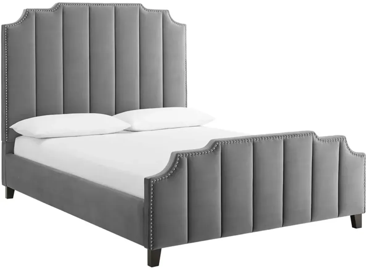 Lucille Queen Performance Velvet Platform Bed