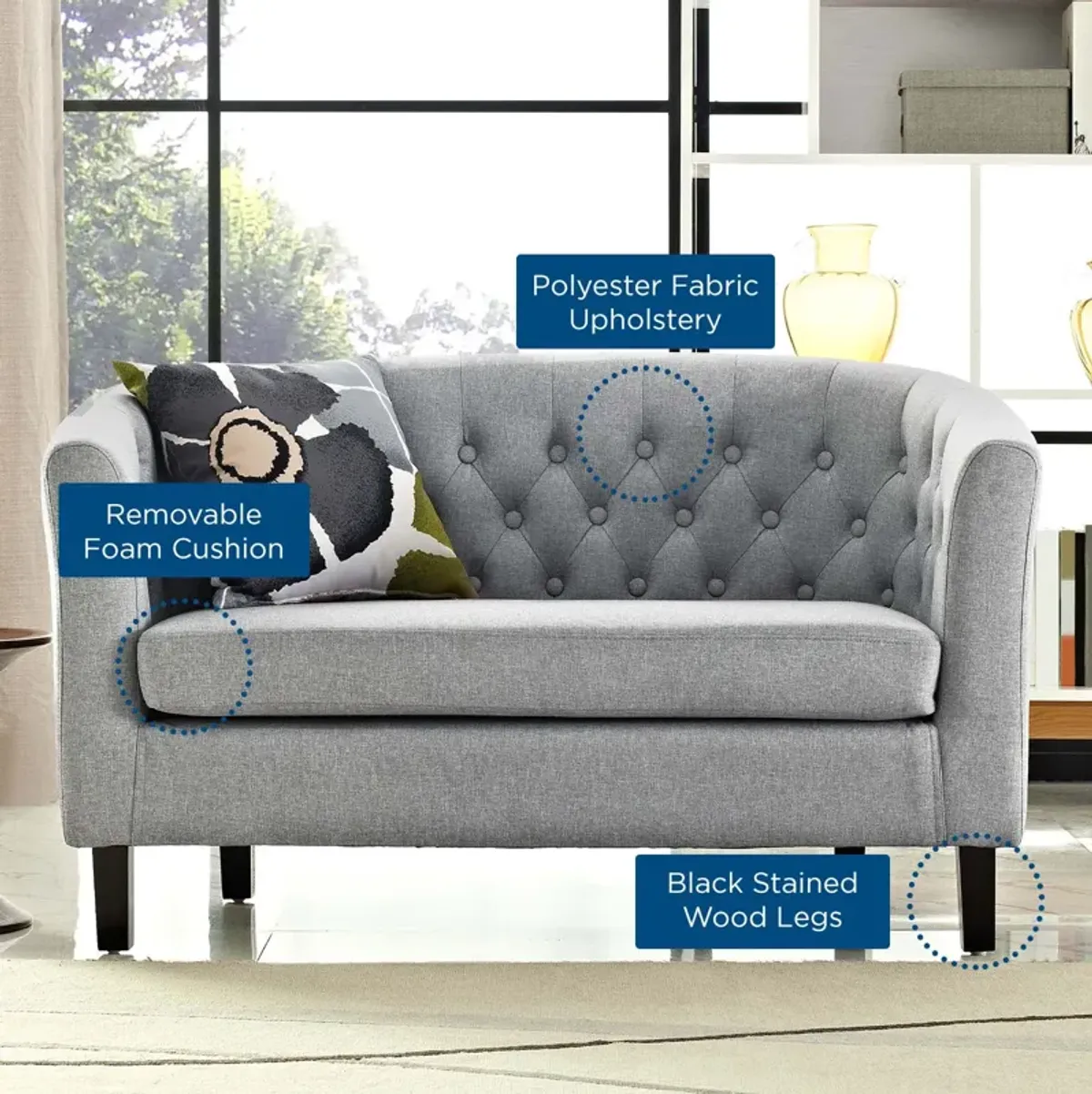 Prospect Upholstered Fabric Loveseat