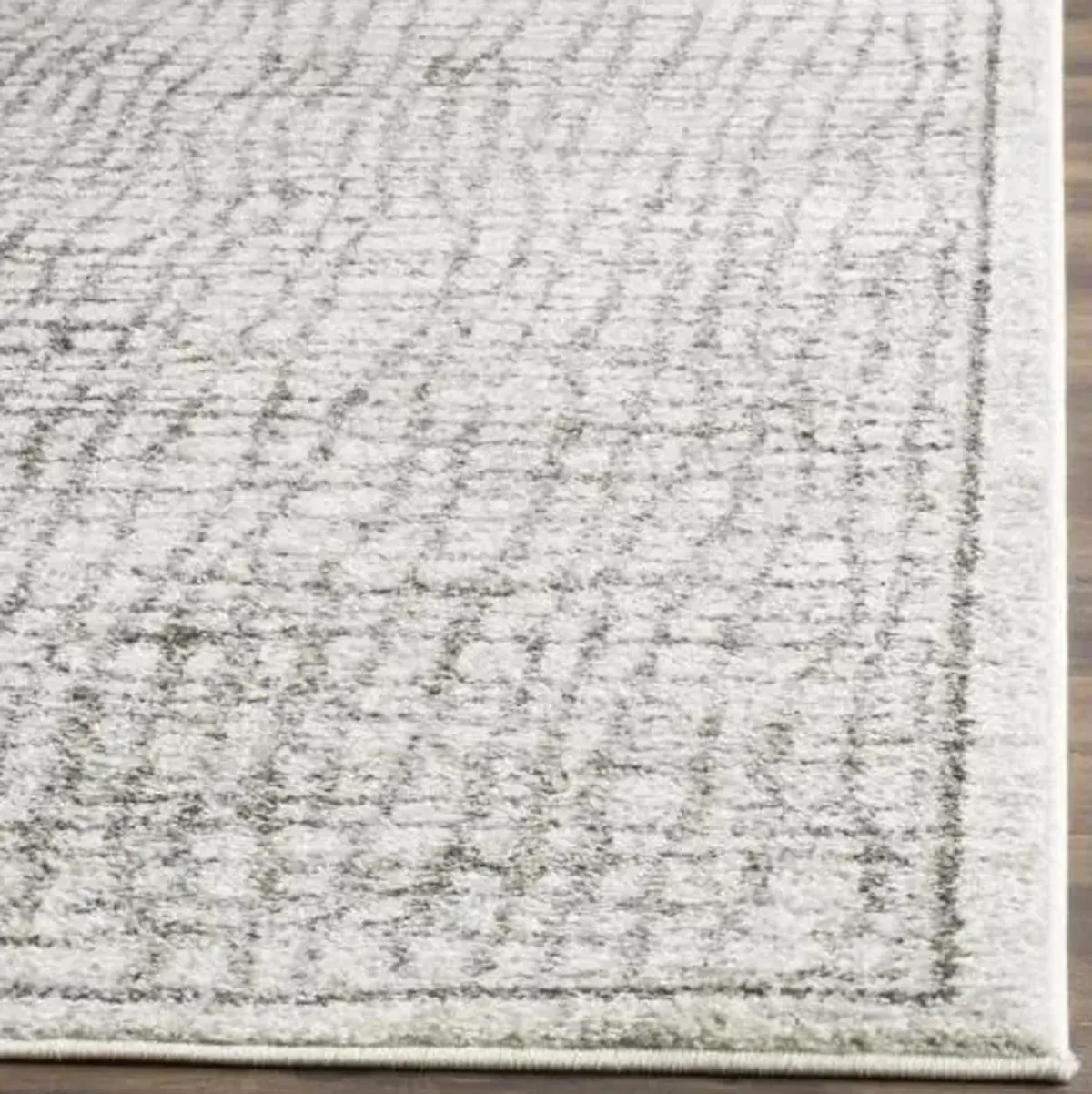 Adirondack Contemporary Silver / Ivory 2'-6" X 10' Powerloomed Rug