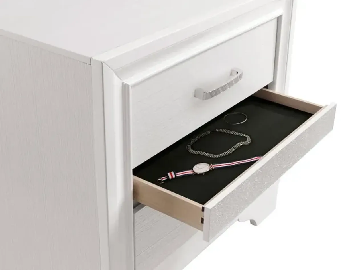 Miranda 2-drawer Nightstand Tray White