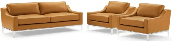 Harness 3 Piece Stainless Steel Base Leather Set