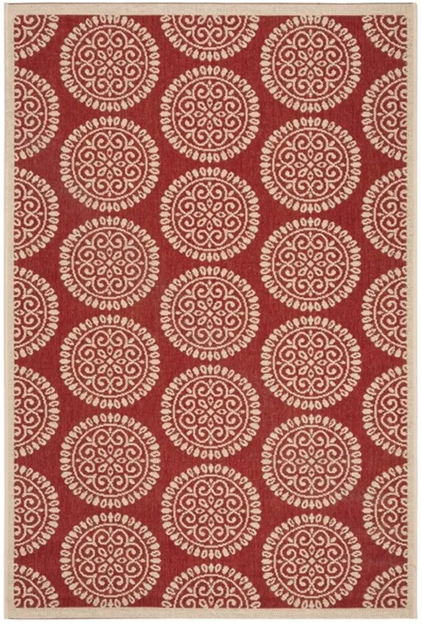 LINDEN 176 Collection LND176Q-5 Red / Creme 5'-3" X 7'-6"