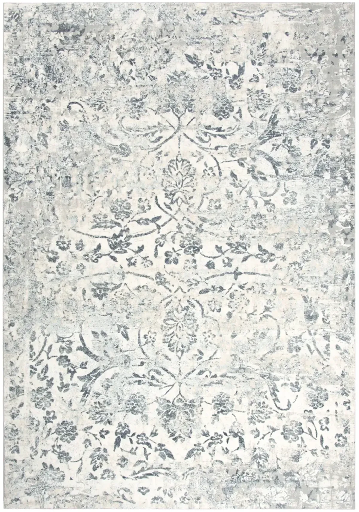 Chelsea Cream/Gray Vine/Scroll Polyester 5'3" x 7'6" Rectangle Rug