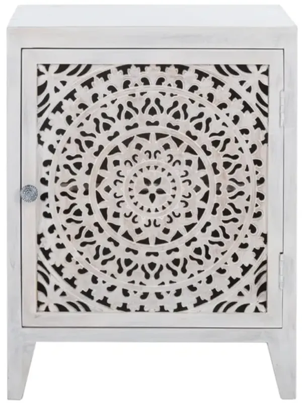 THEA 1 DOOR CARVED NIGHTSTAND