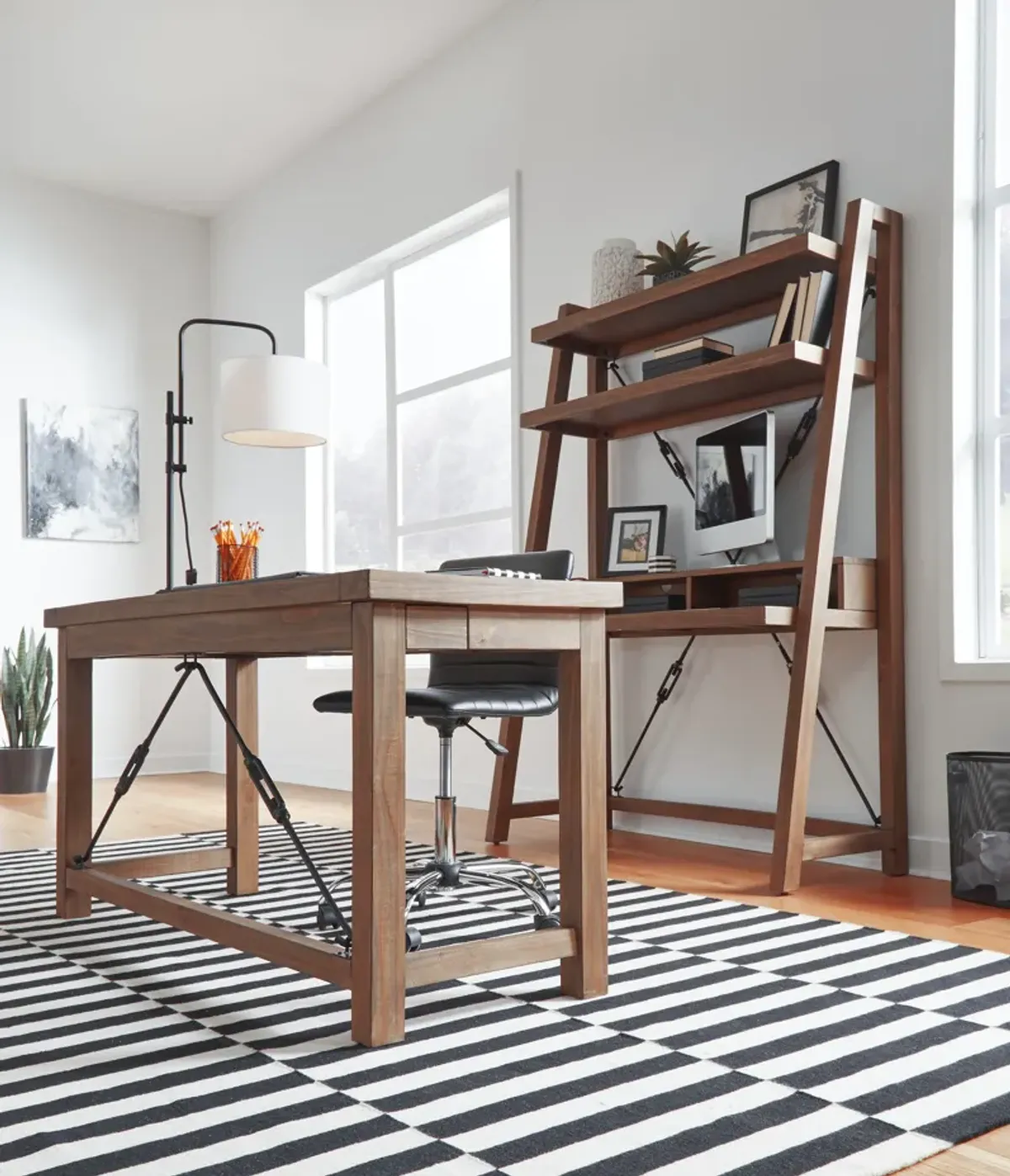 Autumn Ladder Desk in Flint Oak