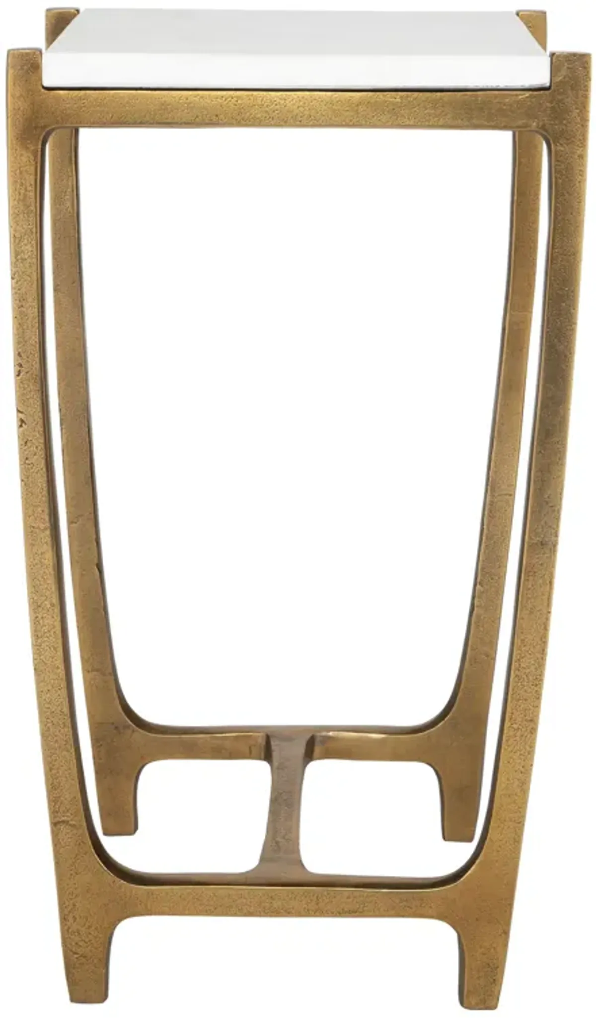 Affinity White Marble Accent Table