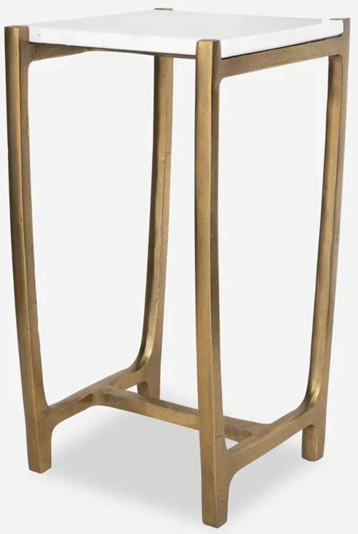 Affinity White Marble Accent Table