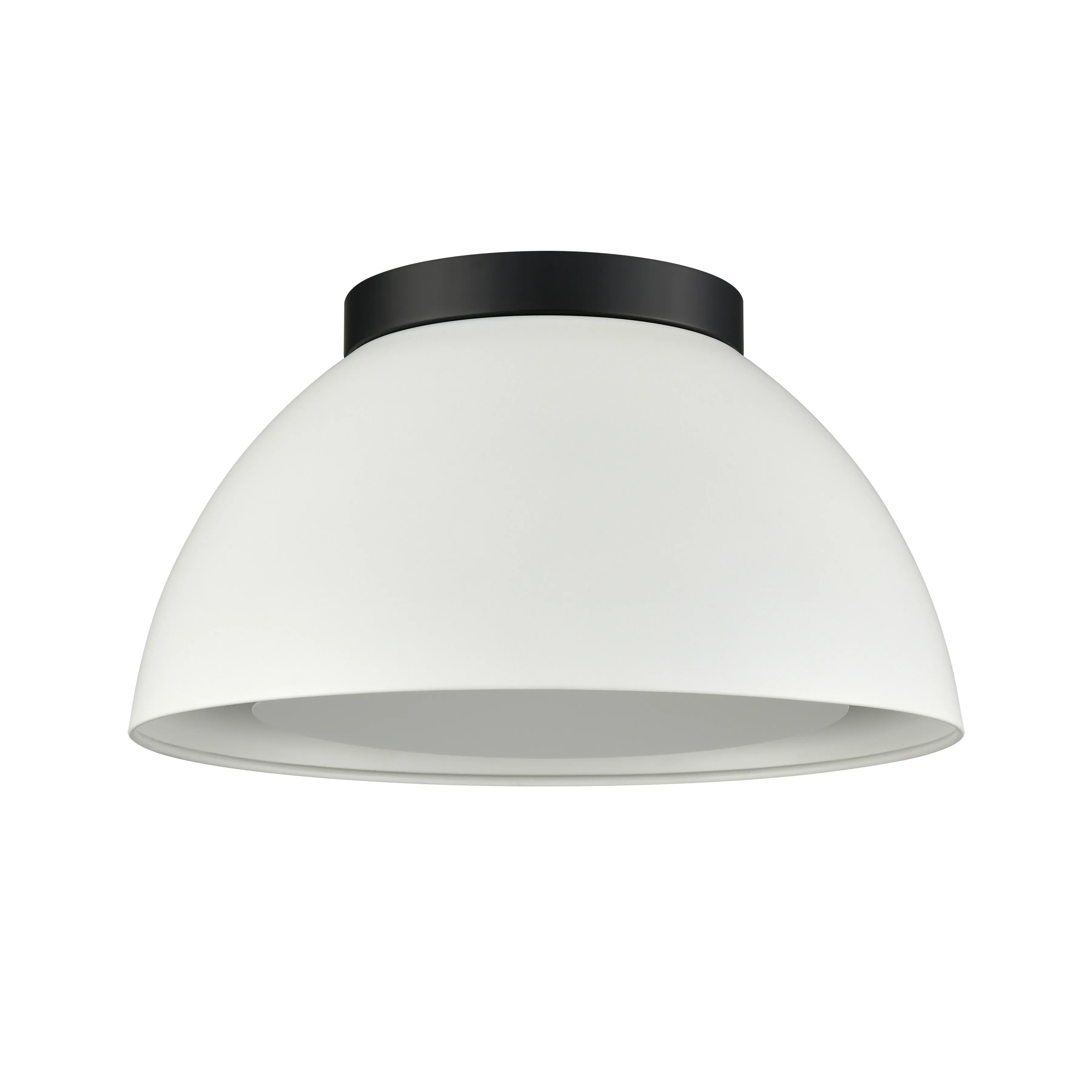 Pelham 10'' Wide 2-Light Flush Mount - Matte Black with Matte White