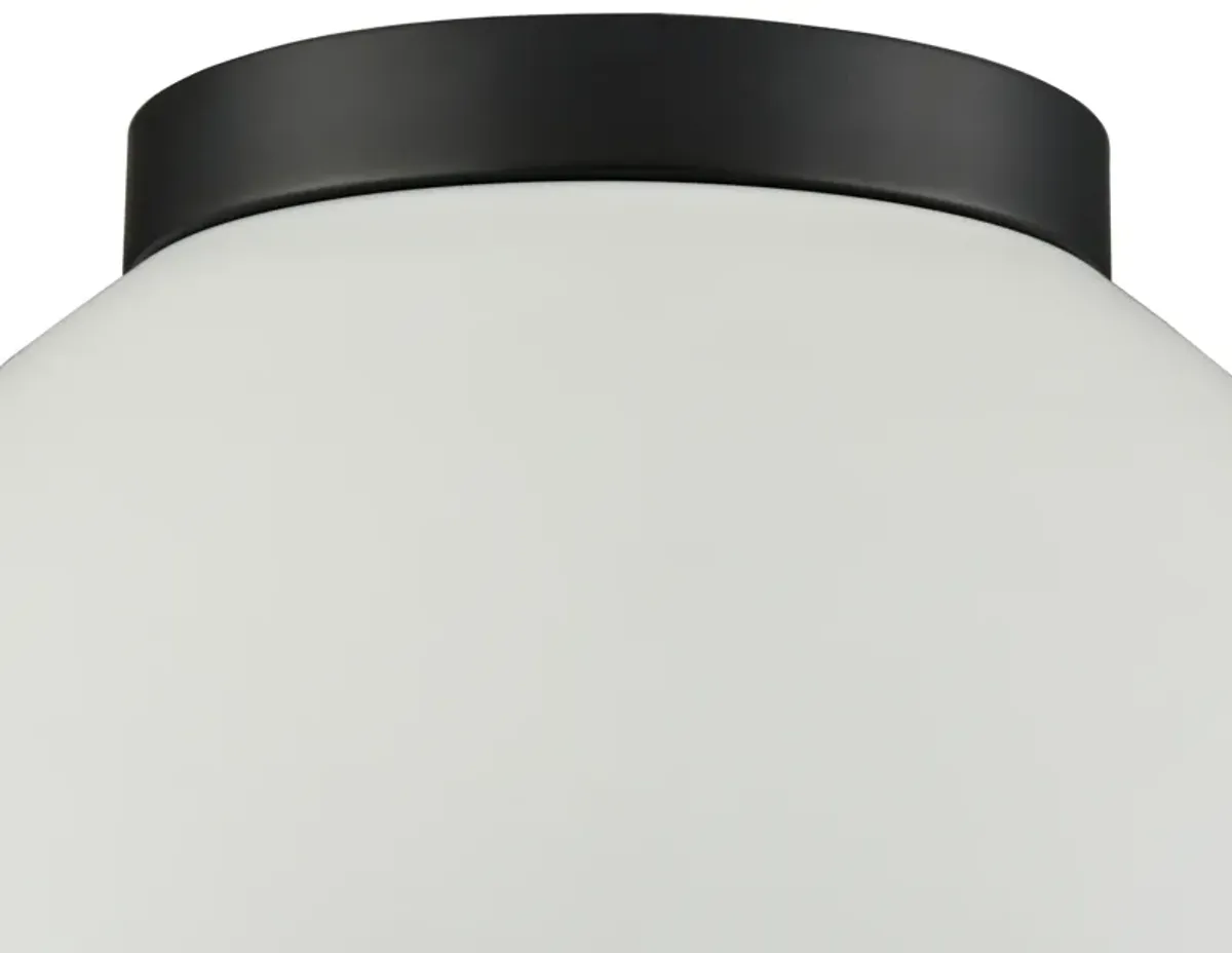 Pelham 10'' Wide 2-Light Flush Mount - Matte Black with Matte White