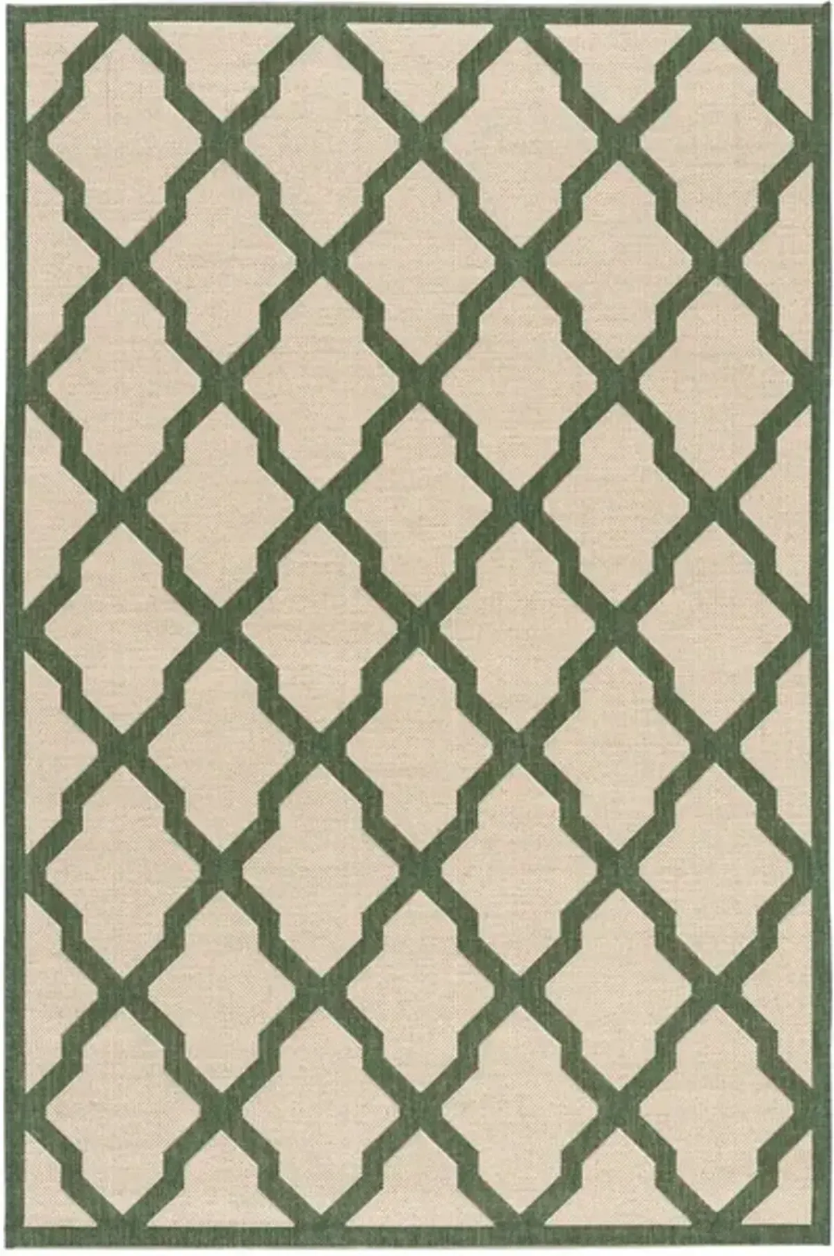 Safavieh BEACH HOUSE Collection BHS122W-4 Cream / Green 4' X 6'