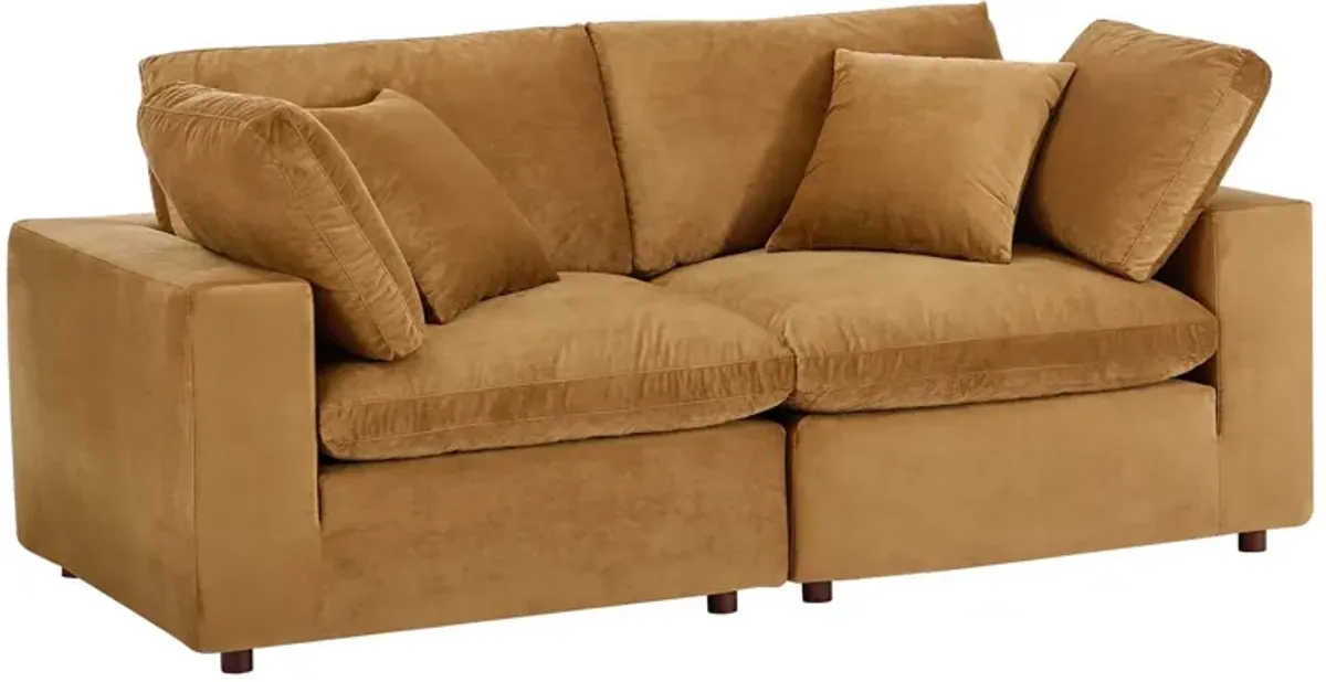 Commix Down Filled Overstuffed Performance Velvet Loveseat