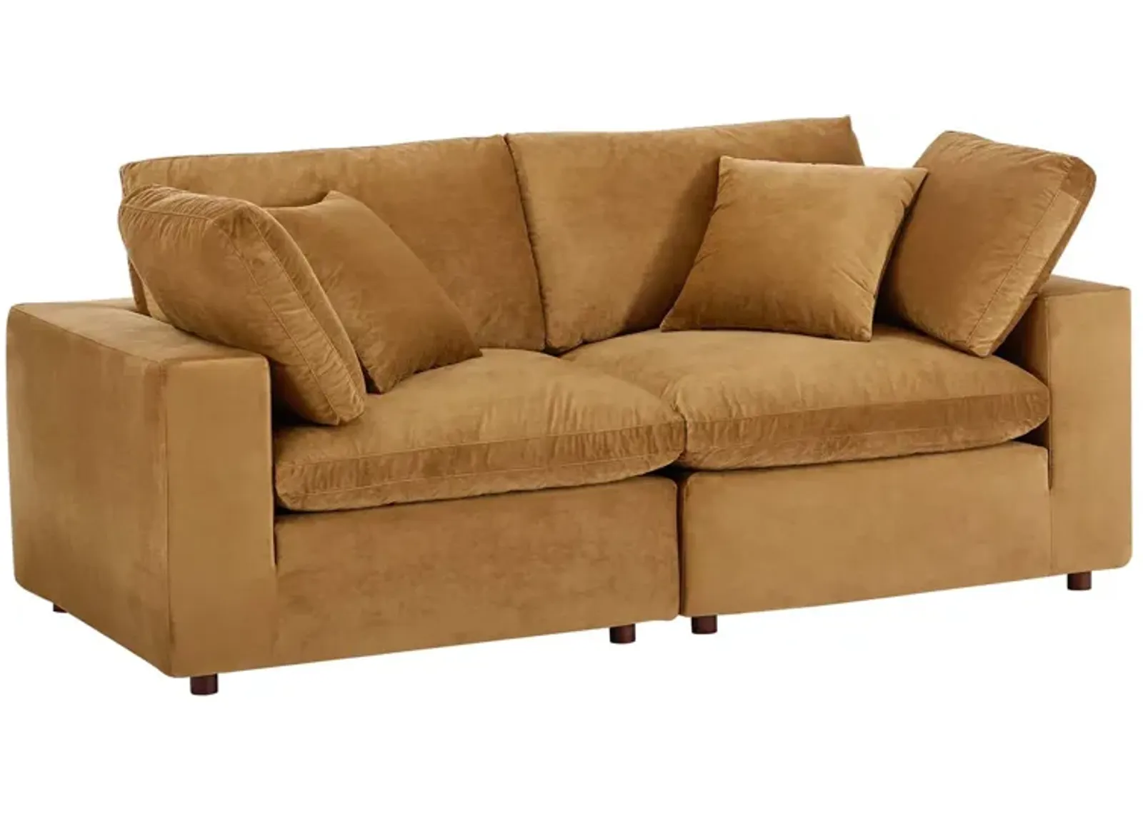 Commix Down Filled Overstuffed Performance Velvet Loveseat