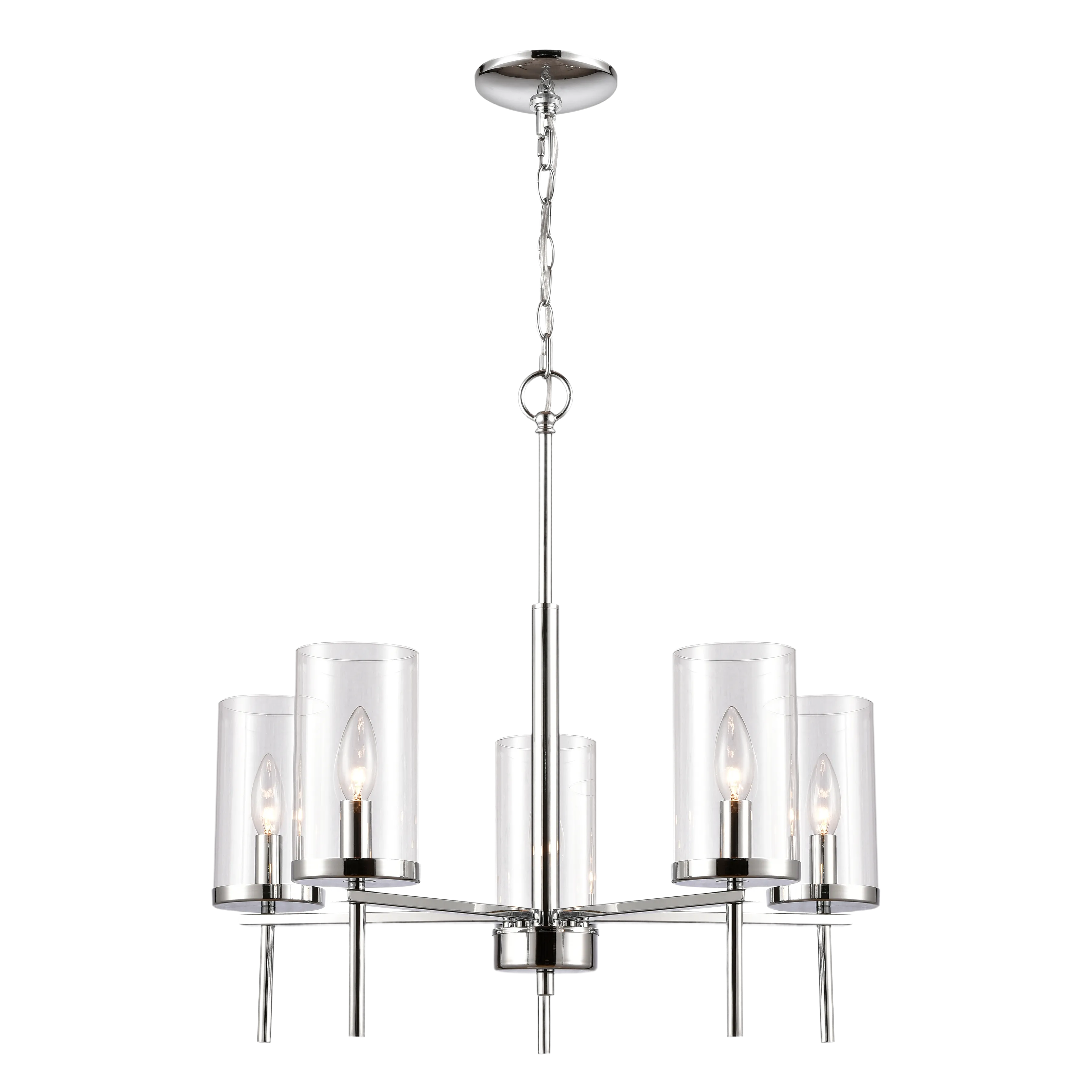 Oakland 25" Wide 5-Light Chandelier - Chrome