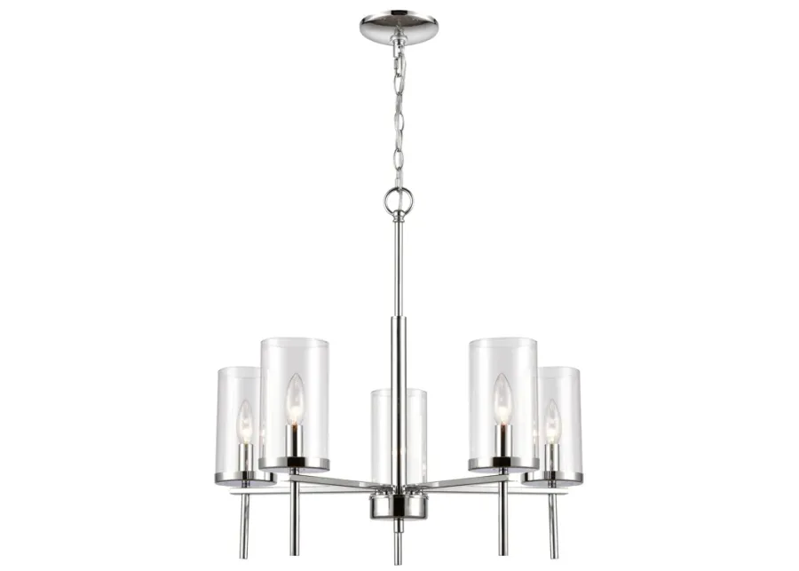 Oakland 25" Wide 5-Light Chandelier - Chrome