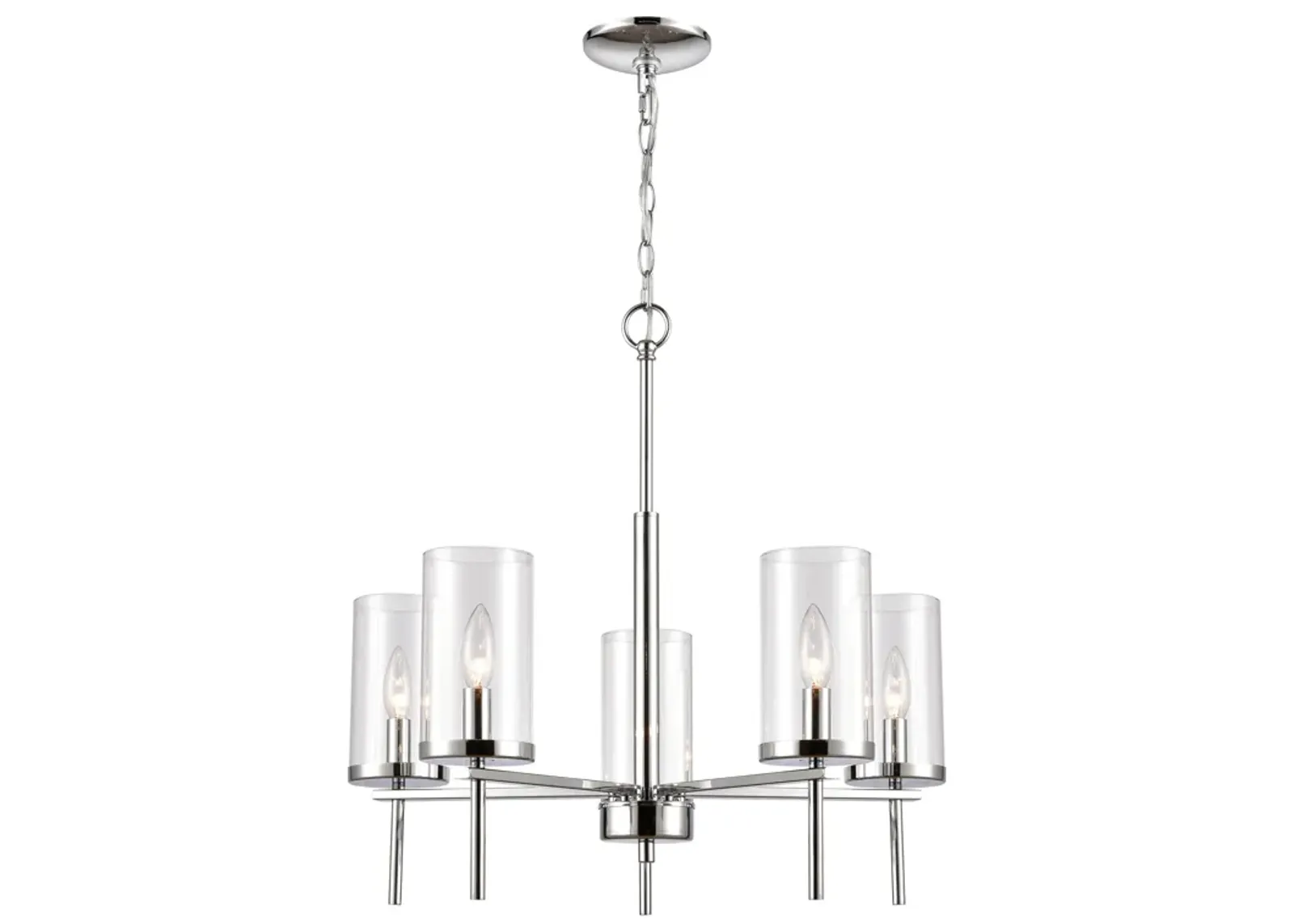 Oakland 25" Wide 5-Light Chandelier - Chrome